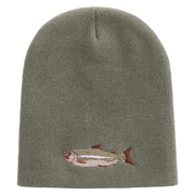 Bass Embroidered 8 inch Acrylic Short Beanie - Grey OSFM