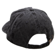 Mechanic Embroidered Washed Solid Pigment Dyed Cotton Twill Brass Buckle Cap - Black OSFM