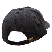 Mechanic Embroidered Washed Solid Pigment Dyed Cotton Twill Brass Buckle Cap - Black OSFM