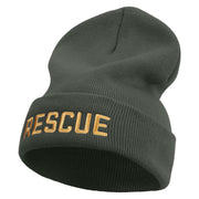 Golden Rescue Squad Embroidered 12 Inch Long Knitted Beanie - Dk-Grey OSFM