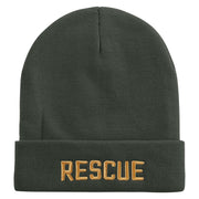 Golden Rescue Squad Embroidered 12 Inch Long Knitted Beanie - Dk-Grey OSFM