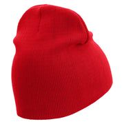 3D Comic Letter Z Embroidered 8 Inch Short Beanie - Red OSFM