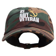 U.S. Navy Veteran Unstructured Low Profile 6 panel Cotton Cap - Green-Camo OSFM