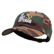 U.S. Navy Veteran Unstructured Low Profile 6 panel Cotton Cap - Green-Camo OSFM