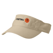 Streetball Embroidered Pro Style Cotton Twill Washed Visor - Khaki OSFM