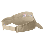 Streetball Embroidered Pro Style Cotton Twill Washed Visor - Khaki OSFM