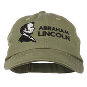 Abraham Lincoln Embroidered Washed Cap