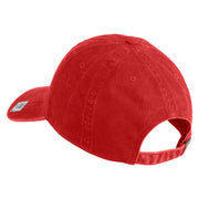 US Marine Corps Veteran Emblem Embroidered Washed Solid Pigment Dyed Cotton Twill Brass Buckle Cap - Red OSFM