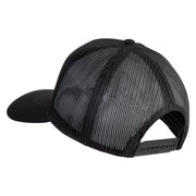 USA Brown Flag Marines Patched Solid Cotton Twill Mesh Prostyle Cap - Black OSFM