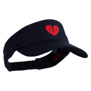Mini Broken Heart Patched Cotton Twill Sun Visor - Navy OSFM