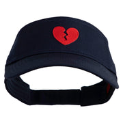 Mini Broken Heart Patched Cotton Twill Sun Visor - Navy OSFM
