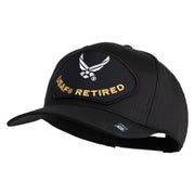 USAF Retired Patched Solid Cotton Twill Pro Style Cap - Black OSFM