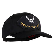 USAF Retired Patched Solid Cotton Twill Pro Style Cap - Black OSFM
