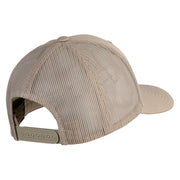 Old English A Iron on Patched Retro Trucker Cap - Khaki OSFM