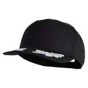 Scrambled Eggs Silver Patched Solid Cotton Twill 5 Panel Prostyle Snap Cap - Black OSFM