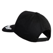 Scrambled Eggs Silver Patched Solid Cotton Twill 5 Panel Prostyle Snap Cap - Black OSFM