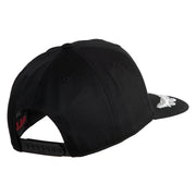 Scrambled Eggs Silver Patched Solid Cotton Twill 5 Panel Prostyle Snap Cap - Black OSFM