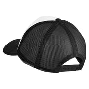 Papa Bear Black Patched Summer Foam Mesh Trucker Cap - Black White OSFM