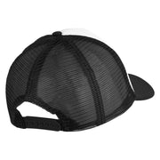 Papa Bear Black Patched Summer Foam Mesh Trucker Cap - Black White OSFM