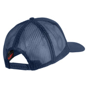 USA Brown Flag Marines Patched Solid Cotton Twill Mesh Prostyle Cap - Navy OSFM