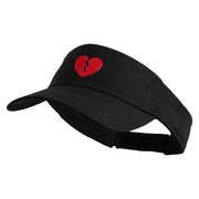 Mini Broken Heart Patched Cotton Twill Sun Visor - Black OSFM