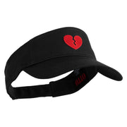Mini Broken Heart Patched Cotton Twill Sun Visor - Black OSFM