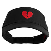 Mini Broken Heart Patched Cotton Twill Sun Visor - Black OSFM