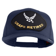 USAF Retired Patched Solid Cotton Twill Pro Style Cap - Navy OSFM