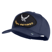 USAF Retired Patched Solid Cotton Twill Pro Style Cap - Navy OSFM