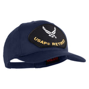 USAF Retired Patched Solid Cotton Twill Pro Style Cap - Navy OSFM