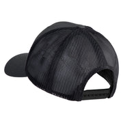 Old English A Iron on Patched Retro Trucker Cap - Dk-Heather OSFM