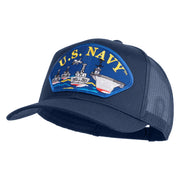 U.S. Navy Ships Blue Patched Solid Cotton Twill Mesh Prostyle Cap - Navy OSFM