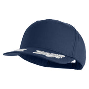 Scrambled Eggs Silver Patched Solid Cotton Twill 5 Panel Prostyle Snap Cap - Navy OSFM