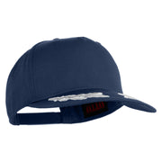 Scrambled Eggs Silver Patched Solid Cotton Twill 5 Panel Prostyle Snap Cap - Navy OSFM