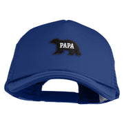 Papa Bear Black Patched Summer Foam Mesh Trucker Cap - Royal OSFM
