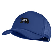 Papa Bear Black Patched Summer Foam Mesh Trucker Cap - Royal OSFM
