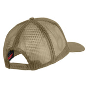 USA Brown Flag Marines Patched Solid Cotton Twill Mesh Prostyle Cap - Khaki OSFM