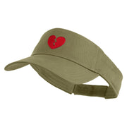 Mini Broken Heart Patched Cotton Twill Sun Visor - Khaki OSFM