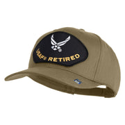 USAF Retired Patched Solid Cotton Twill Pro Style Cap - Khaki OSFM