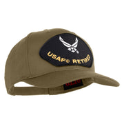 USAF Retired Patched Solid Cotton Twill Pro Style Cap - Khaki OSFM