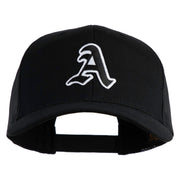 Old English A Iron on Patched Retro Trucker Cap - Black OSFM