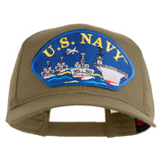 U.S. Navy Ships Blue Patched Solid Cotton Twill Mesh Prostyle Cap - Khaki OSFM