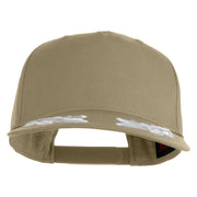 Scrambled Eggs Silver Patched Solid Cotton Twill 5 Panel Prostyle Snap Cap - Khaki OSFM