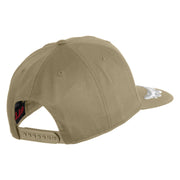 Scrambled Eggs Silver Patched Solid Cotton Twill 5 Panel Prostyle Snap Cap - Khaki OSFM