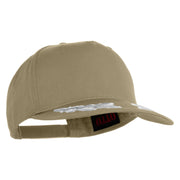 Scrambled Eggs Silver Patched Solid Cotton Twill 5 Panel Prostyle Snap Cap - Khaki OSFM