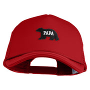 Papa Bear Black Patched Summer Foam Mesh Trucker Cap - Red OSFM