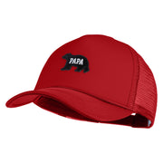 Papa Bear Black Patched Summer Foam Mesh Trucker Cap - Red OSFM