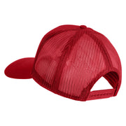 USA Brown Flag Marines Patched Solid Cotton Twill Mesh Prostyle Cap - Red OSFM