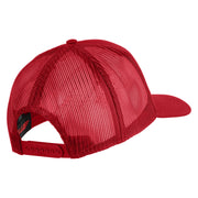 USA Brown Flag Marines Patched Solid Cotton Twill Mesh Prostyle Cap - Red OSFM