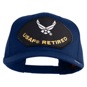 USAF Retired Patched Solid Cotton Twill Pro Style Cap - Royal OSFM